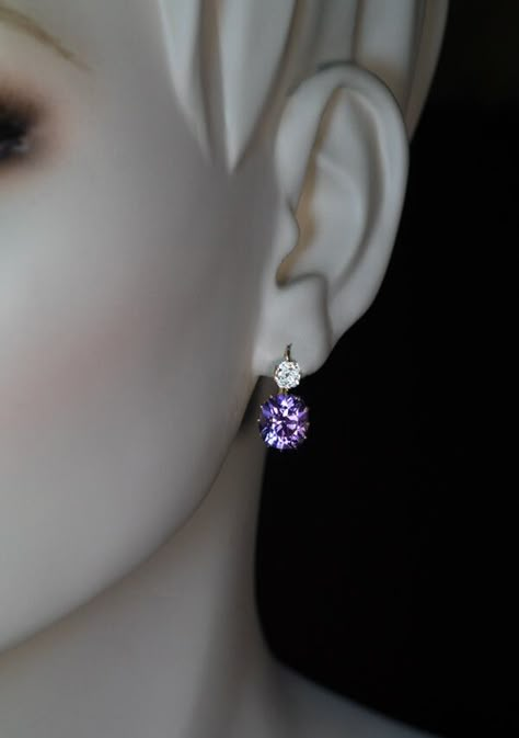 Antique Russian Amethyst Diamond Gold Earrings - Antique Jewelry | Vintage Rings | Faberge Eggs Amethyst Jewelry Earrings, Purple Gem Jewelry, Antique Diamond Rings Victorian, Antique Amethyst Jewelry, Amethyst Jewelry Necklace, Amethyst Earrings Studs, Amethyst Earring, Diamond Gold Earrings, Russian Jewelry