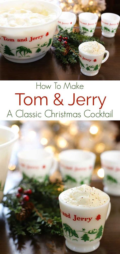 Learn how to make a Tom And Jerry drink, a classic holiday cocktail. Tom And Jerry drink ingredients and instructions for mixing this festive holiday drink included. Tom And Jerry Drink Recipe, Tom And Jerry Drink, Tom And Jerry Batter, Dinner Recipes Ideas, Festive Holiday Drinks, Holiday Dinner Recipes, Food Wallpapers, Cocktail Christmas, Tom Und Jerry