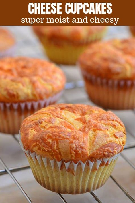 Super moist and fluffy Cheese cupcakes with a cheese topping are sure to be a family favorite. Delicious for breakfast with coffee or tea as well as as a snack on the go. Savory Cupcakes, Cheese Cupcake, Pinoy Dessert, Filipino Food Dessert, Lemon Bar, Baking 101, Cheese Muffins, Filipino Desserts, Pastry Desserts