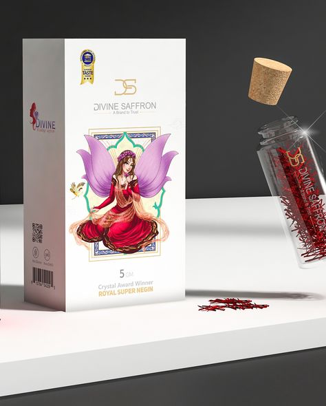 Dvivne-gift-box-saffron-packaging Saffron Packaging, Unique Character Design, Graphic Studio, Crystal Awards, Green Food, Target Market, Social Impact, Design Packaging, Giving Back