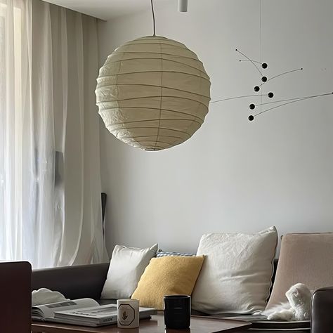 Space with the Akari pendant Lamp, a sophisticated blend of Japanese handcraft and mid-century modernist form. An iconic design inspired by 1950s modernism, its paper lantern will bring an air of elegance and tastefulness to any room. Experience its harmonious beauty with an exclusive touch. . . https://samulighting.com/products/akari-55d-75d-pendant-lamp . https://samulighting.com/ . . #interiorstyling #designinspiration #bedroominspiration #vogueliving #slowliving #art #homestyle #homedesig... Noguchi Lamp, Paper Pendant, Swag Lamp, Staircase Lighting, Light Sculpture, Washi Paper, Gifu, Spacious Living, Modern Forms