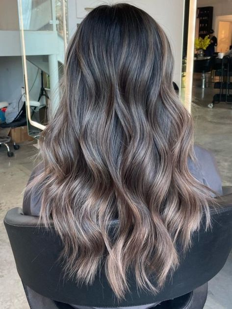 Mushroom Brown Balayage, Mushroom Brown Hair Color, Ash Brown Hair Balayage, Mushroom Brown Hair, Balayage Hair Ash, Brown Hair Color Ideas, Mushroom Hair, Mushroom Brown, Black Hair Balayage