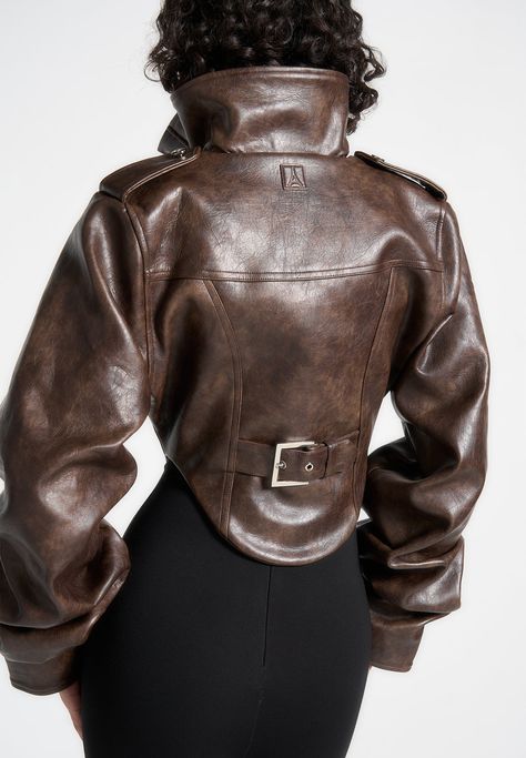 Vintage Leather Tacked Sleeve Corset Jacket - Brown | Manière De Voir Australia Brown Leather Corset Outfit, Leather Corset Outfit, Corset Jacket, Corset Outfit, Romantic Era, Brand Photoshoot, Essential Dress, Jewelry Nails, Quilted Puffer Jacket