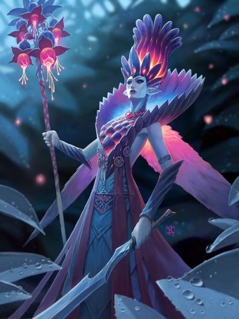 ArtStation - Fairy Queen , Stephen Nickel Faery Queen, Fairy Paintings, Dnd Dragons, Fairy Queen, Queen Art, Mythology Art, Freelance Artist, Dnd Characters, Dark Fantasy Art