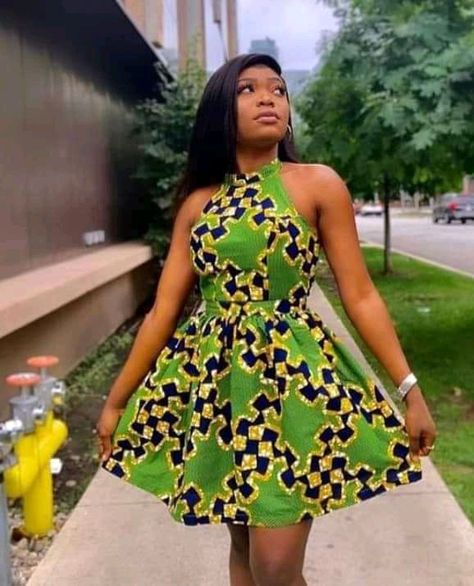 Simple Short Ankara Dresses, Ankara Short Flare Gowns, Chitenge Outfits, Short Ankara Dresses, Ankara Short Gown Styles, Ankara Dress Styles, African Print Dress Ankara, Best African Dresses, Short African Dresses