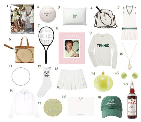 Tennis Gift Guide Chanel Tennis, Tennis Christmas, Tennis Camp, Tennis Tote, Wilson Tennis, Tennis Sweater, Swag Bags, Tennis Aesthetic, Tennis Socks