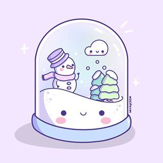 Becky Cas (@beckycas_) • Fotos y vídeos de Instagram Cute Winter Drawings, Snow Globe Art, Winter Drawings, Aesthetic Drawings, Arte Do Kawaii, Globe Art, Images Kawaii, Kawaii Christmas, Kawaii Illustration