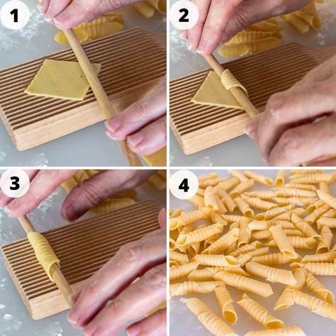 Garganelli are an impressive but easy hand made pasta that teams perfectly with a variety of sauces. Follow my step by step instructions and be prepared for the compliments that are bound to come your way. #homemadepasta #italianrecipes #garganelli #regionalitalianfood #eggpasta Hand Shaped Pasta, Pasta Shapes By Hand, Garganelli Pasta, Noodles Homemade, Contemporary Cafe, Fresh Pasta Recipes, Fresh Pasta Dough, Food Calorie Chart, Italian Feast