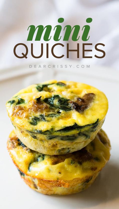 Quiche Recipes Healthy, Mini Quiche Recipes, Veggie Quiche, Sausage Spinach, Plats Healthy, Turkey Breakfast, Mini Quiches, Mini Quiche, Food Appetizers