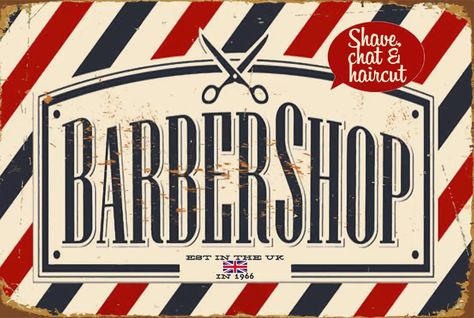 Barber Shop Retro Metal Sign Wall Plaque Gift 15X20Cm Red & Blue Barber Shop Poster, Barber Shop Art, Barber Shop Vintage, Barber Shop Sign, Barber Shop Interior, Barber Logo, Vintage Barber, Barber Shop Decor, Unique Bird Houses