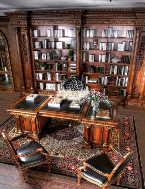 Classical Office Interior, Classical Office, Ideas Office Decor, Traditional Office Decor, Victorian Office, Classic Office Furniture, Traditional Home Offices, Law Office Design, Law Office Decor