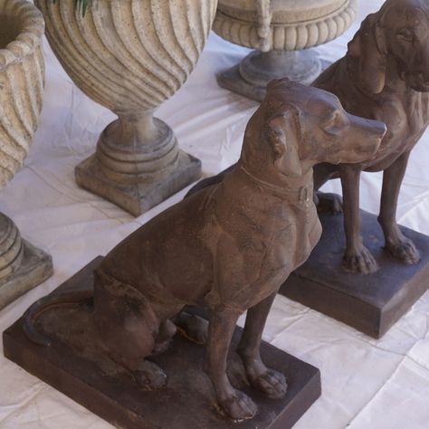 (Pair of) Sitting Dog Statues- 100005 - Walker Stone Decor