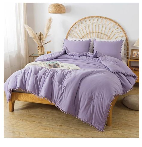 Lavender Room Aesthetic, Bedroom Lavender, Aesthetic Bedding, Lavender Bedroom, Purple Comforter, Comforter Sets Boho, Lavender Room, Boho Comforters, Bedroom Cozy