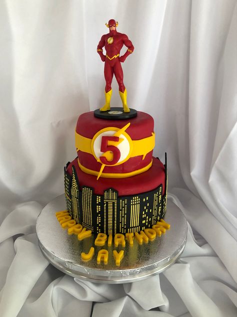 Flash Birthday Cake, Superman Birthday Cake, Iron Man Birthday Party, Flash Cake, Iron Man Birthday, Lego Birthday Cake, Superman Birthday, 5th Birthday Cake, Easter Bunny Cake