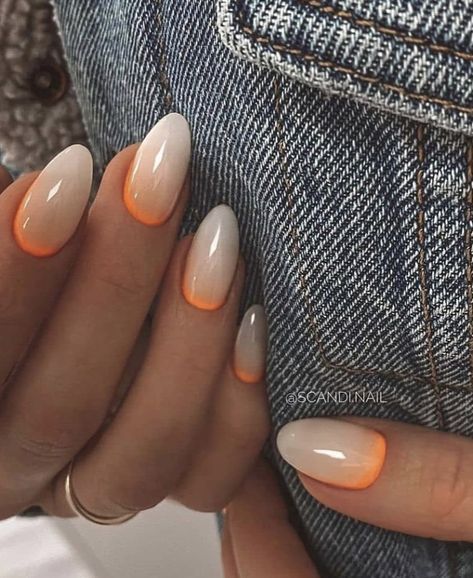 Orange Marble Ombre Nails, Classy Beach Party, Orange Wedding Nails, Cabo Nails, Nails Inspo 2023, Nail Guide, Burberry Nails, Fresh Nails, Inspiration Nails