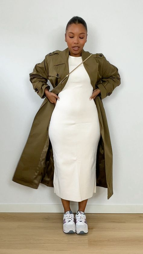 Shop Trench coat with belt and other curated products on LTK, the easiest way to shop everything from your favorite creators. Trench Coat Dress Outfit Classy, Trench Coat And Dress Outfit, Dress With Trench Coat Outfit, Trench Coat Dress Outfit, Trenchcoat Outfits Women, Olive Trench Coat Outfit, How To Style A Trench Coat, Cream Trench Coat Outfit, Khaki Coat Outfit