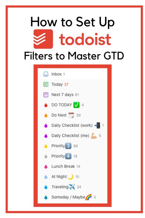 Todoist Ideas, Todoist Setup, Todoist Templates, Todoist Gtd, Gtd Method, Gtd Planner, Gtd System, Job Analysis, Homework Planner