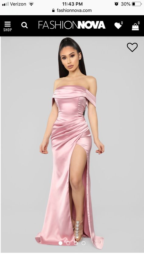 Prom Dress With Train, Dusty Rose Dress, Evening Party Gowns, Looks Party, Satin Bridesmaid Dresses, Blush Dresses, Silk Gown, Satin Prom Dress, Fashion Nova Dress