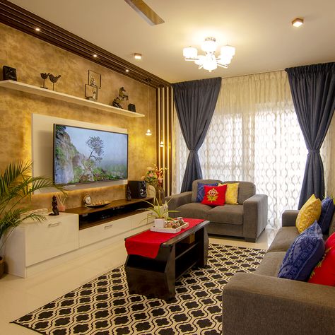 Indian Living Rooms Apartment, Living Room Designs Indian, Indian Living Room Design, Indian Living Room, Indian Room Decor, Tv Unit Interior Design, Indian Living Rooms, India Home Decor, Living Room Tv Unit Designs