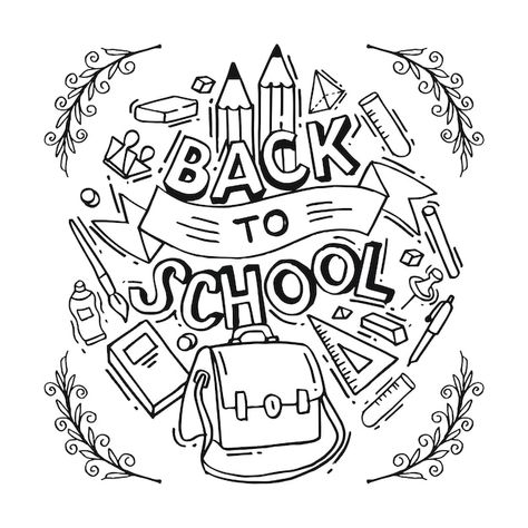 Back to school doodle | Premium Vector #Freepik #vector #school-sketch #school-bag #school-drawing #school-doodle School Drawing Ideas, School Doodle, Beginner Drawing Lessons, School Drawing, Back Drawing, Doddle Art, Graphic Design School, Welcome To School, Drawing Ideas Easy