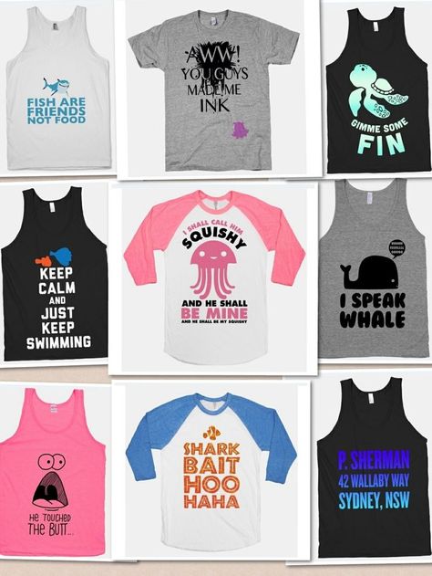 Finding Nemo Tshirts, Finding Nemo Shirts For Disney, Nemo Shirts For Disney, Disney Quote Shirts, Finding Nemo Shirt, Quote Shirts Fashion, Quality Quote, Nemo Party, Nemo Birthday