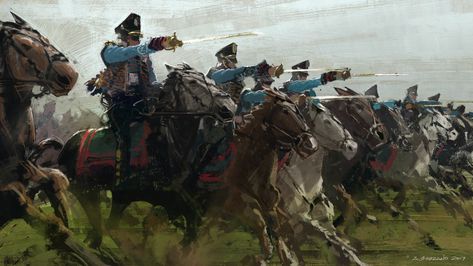 ArtStation - Cavalry Charge, ARMAND SERRANO Armand Serrano, Cavalry Charge, Modern World History, Uniform Clothes, Disney Sign, Concept Art World, Decorative Plaques, Historical Painting, Hotel Cafe