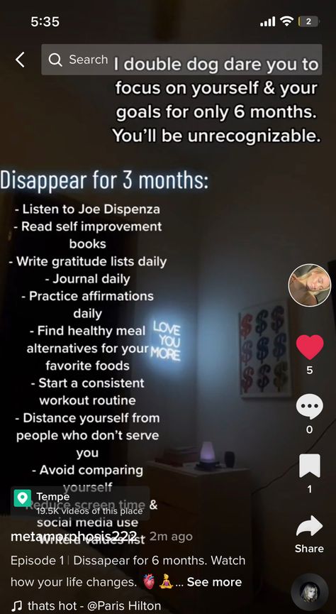 Disappear for a few months to heal yourself and love yourself How To Dissapear From Social Media, How To Dissapear, Becoming Unrecognizable, How To Become Unrecognizable In A Month, How To Be Unrecognizable, Gratitude List, Joe Dispenza, Books For Self Improvement, Daily Practices