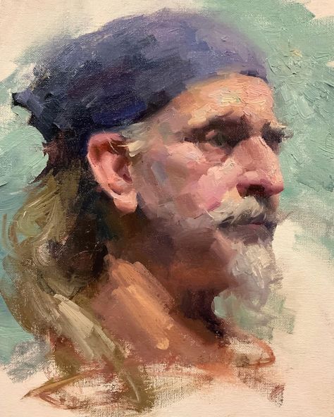 Painting Realism Portrait, Ala Prima Painting, Alla Prima Portrait, Expressive Oil Portraits, Oil Paint Portrait, Messy Portrait Painting, Old Oil Portraits, Alla Prima Painting, Russian Academic Drawing Portraits