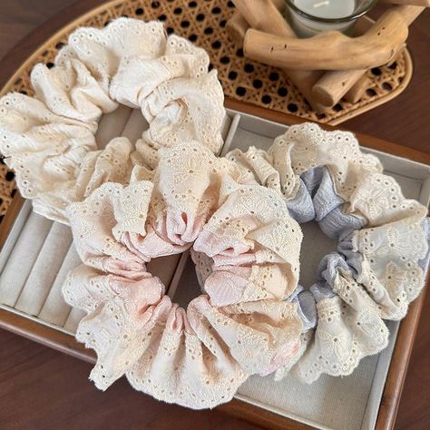 Not your regular scrunchies, they slay!🎀 . #scrunchies #scrunchie #hairtutorial #hairideas #hairfashion #jewelry Flower Scrunchie, Solid Color Hair, Women Hair Accessories, Hair Hoop, Hair Rings, Hair Hoops, Elastic Hair Bands, Canada Post, Ponytail Holders