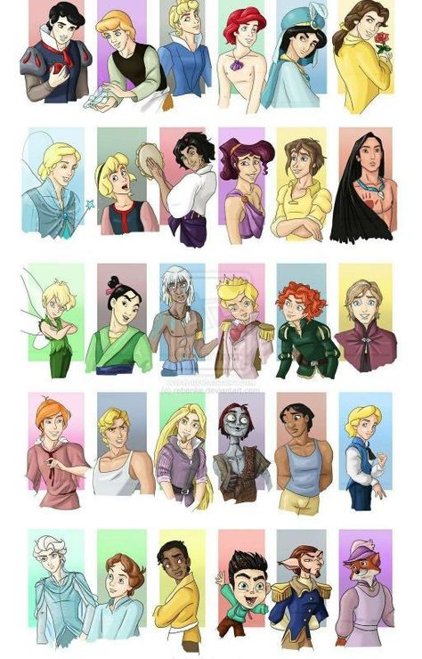 Disney Characters Genderbend, Disney Gender Swap, Disney Characters As Humans, Gender Bent Disney, Disney Gender Bender, Disney Punk, Alternative Disney Princesses, Princesas Disney Anime, Alternative Disney