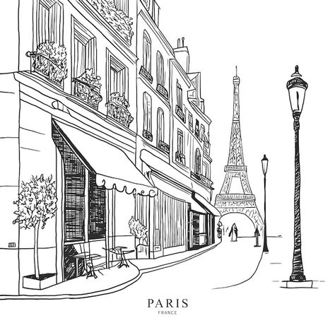 Paris Vectors | Free download Vector Line Illustration, City Corner, Paris Illustration, Doodle Background, Black And White Vector, Vector Line, Tree Saw, Paris City, Cityscape Photos