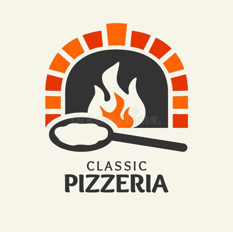 Classic Pizzeria logotype. Classic Pizzeria. Firewood oven with shovel, vector V , #Ad, #Firewood, #oven, #shovel, #Classic, #Pizzeria #ad Wwf Logo, Pizza Box Design, Pizzeria Design, Business Card Design Minimal, Pizza Branding, Custom Pizza, Brick Oven Pizza, Pizza Logo, Leaves Illustration