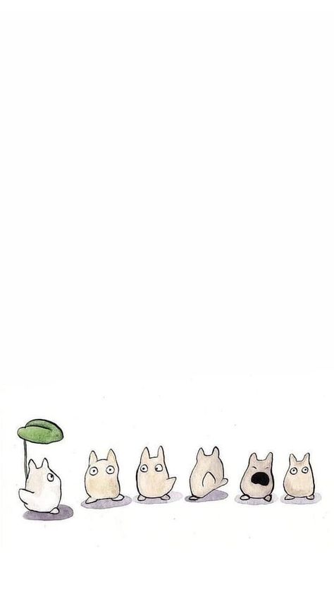 Ghibli Cute, White Totoro, Studio Ghibli Crafts, Dark Academia Wallpaper, Studio Ghibli Background, Frog Wallpaper, Japanese Art Prints, Desktop Wallpaper Art, Wallpaper Doodle