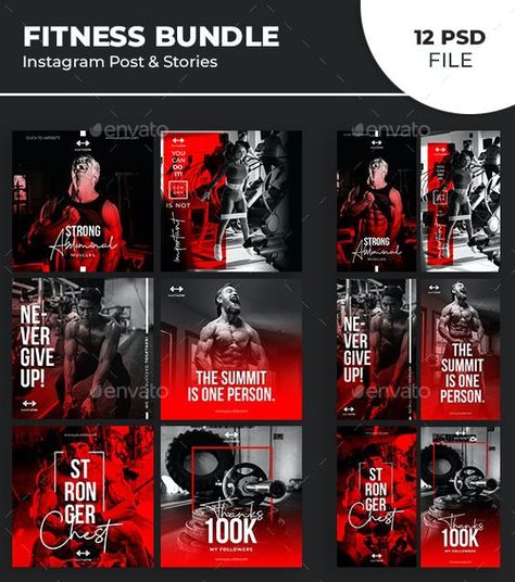 Gym Marketing, Gym Branding, Instagram Fonts, Fitness Branding, Instagram Font, Social Media Branding Design, Instagram Brand, Social Templates, Crossfit Workout