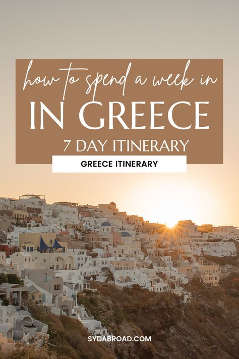 One Week Greece Itinerary, 7 Days In Greece Itinerary, Greece Itinerary One Week, Greece Trip Itinerary, One Week In Greece, Greece With Kids, 7 Day Itinerary, Mykonos Beaches, Ancient Athens