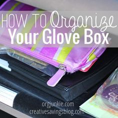 Clean, sort, and organize your glove box in just 4 simple steps. Includes a list of what you should and shouldn't be keeping in there! How To Organize Your Car, Glove Compartment Organization, Famous Sunglasses, Organized Car, Car Organizing, Box Organization, Car Organization Diy, Diy Organizer, Glove Compartment