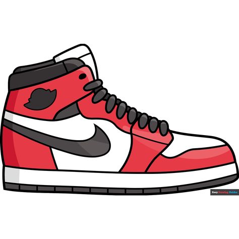 How to Draw a Jordan Shoe Jordan Drawing, New Drawing Ideas, Converse Drawing, Van Drawing, Jordan Shoes For Kids, Easy Drawing Guides, Drawing Steps, Jordan Shoe, Nike Art