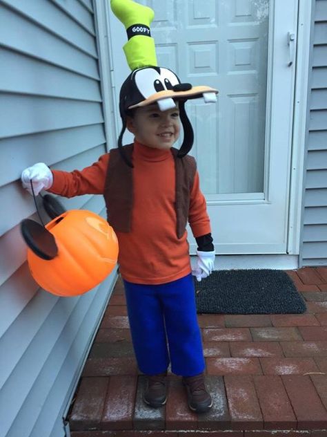 Goofy costume                                                                                                                                                      More Goofy Costume, Diy Costumes Kids Boys, Disney Costumes For Kids, Sibling Halloween Costumes, Minnie Mouse Shoes, Lion Costume, Halloween Costumes For 3, Diy Costumes Kids, Costumes Kids