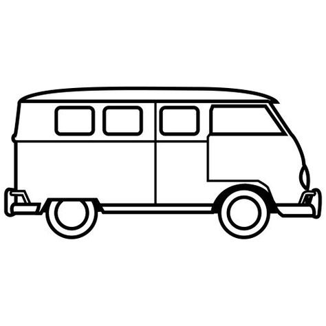 Van Drawing, Car Drawing Easy, Bandsaw Projects, Anger Art, Outline Pictures, Bus Art, Cars Birthday Invitations, Vw Art, Simple Building