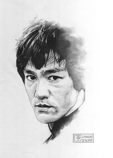 Bruce Lee Drawing Sketch, Bruce Lee Sketch, Bald Eagle Art, Hero Tattoo, Bruce Lee Art, Pitbull Tattoo, Buddha Tattoo Design, Guitar Drawing, 3d Photography