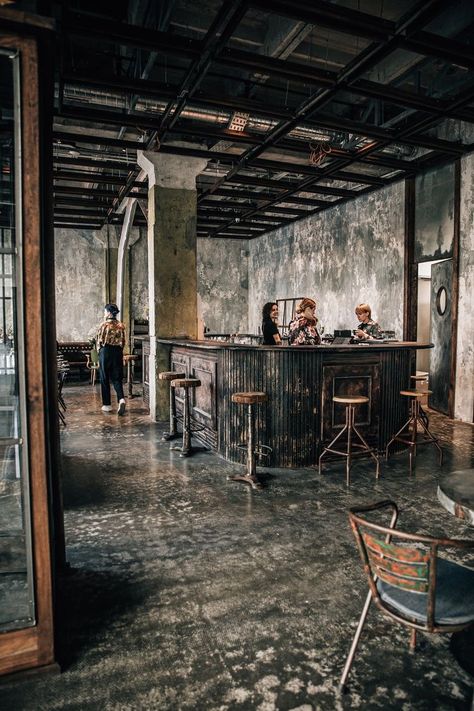 Restaurant Interior Design Industrial, Cafe Interior Ideas, Tea Store Design, Photography Studio Design, Coffee Restaurants, Evil Empire, Midlife Crisis, Industrial Warehouse, Industrial Bar