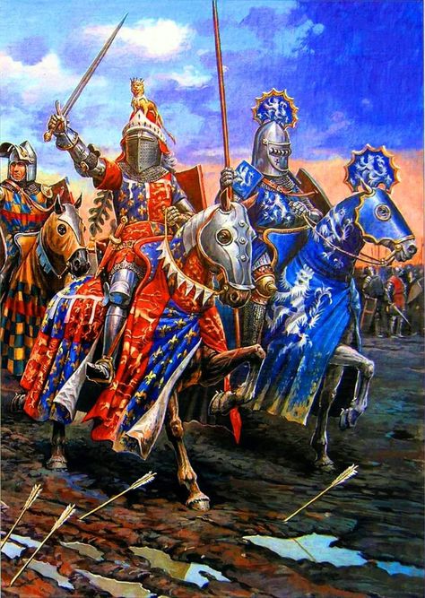 Cavalry Charge, Edward The Black Prince, English Knights, Aesthetic Medieval, King Henry V, The Black Prince, Medieval Horse, Medieval Warfare, Historical Warriors