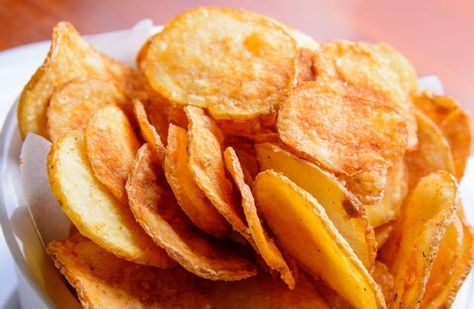 Spicy Sweet Potato Chips Spicy Sweet Potato Chips, بطاطس مهروسة, Sweet Potato Chips Recipe, Potato Chips Recipe, Sweet Potato Chips, Cooking For Beginners, Chips Recipe, Simply Recipes, Recipe Details