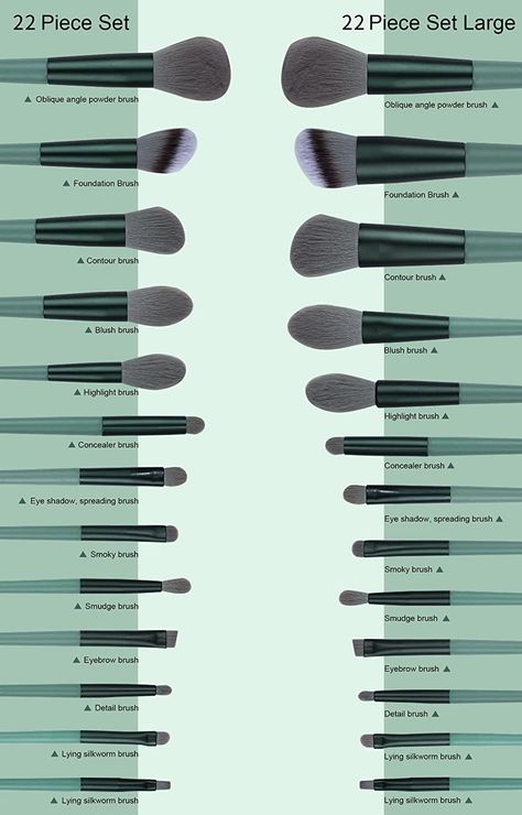 AmazonSmile: Makeup Brushes 22 Pcs Makeup Kit,Foundation Brush Eyeshadow Brush Make up Brushes Set (Green, 22 Piece Set) : Beauty & Personal Care Make Up Brushes Set, 13 Makeup, Brush Make Up, Travel Makeup Brushes, Makeup Brush Kit, Green Makeup, Make Up Brushes, Eyeshadow Brush, Makeup Needs