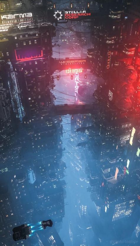 Fantasy Dystopia, Scifi Wallpaper, Sci Fi Environment Concept Art, Urban Dystopia, Futuristic City Utopia, Kota Masa Depan, Sci Fi Landscape, Neon Noir, Sci Fi City