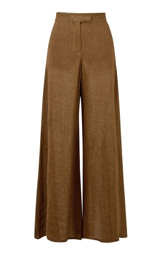 Women's Pants | Moda Operandi Flared Linen Pants, Brown Linen Pants, Womens Pants Design, Lisa Marie Fernandez, Wide Leg Linen Pants, Sunny Yellow, Brown Pants, Linen Pants Women, Flared Pants