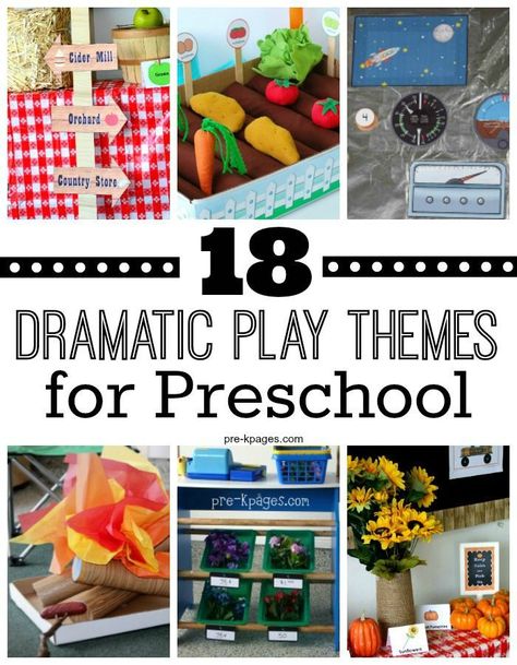 18 Dramatic Play Themes for Preschool. Easily add literacy, math, and writing into your pretend play center with these fun themes! Your kids will be so busy having fun they won't even know they're learning! Themes For Preschool, Dramatic Play Activities, Dramatic Play Themes, Prop Box, Dramatic Play Preschool, Dramatic Play Area, Dramatic Play Centers, Play Centre, Preschool Themes