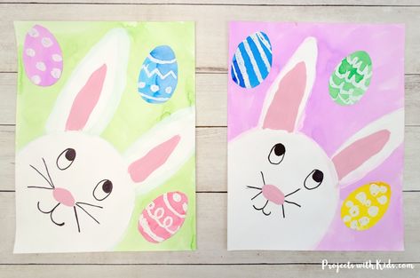 This Easter bunny painting is a fun multimedia art project that will have kids painting with acrylics and watercolors. Free bunny templates included. Drawing Ideas Bunny, Chocolate Scotcheroos, Easter Bunny Painting, Kids Drawing Ideas, Bunny Art Projects, Scotcheroos Recipe, Owl Necklaces, Shamrock Art, Easter Art Project