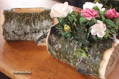 Log Flower Vase Rustic Wedding Table Centerpiece Decoration-thatfamilyshop.com Wedding Table Centerpieces Rustic, Log Centerpieces, Table Centerpiece Flower, Rustic Table Setting, Table Centerpiece Decorations, Rustic Wedding Table, Wedding Table Flowers, Rustic Wedding Centerpieces, Rustic Flowers