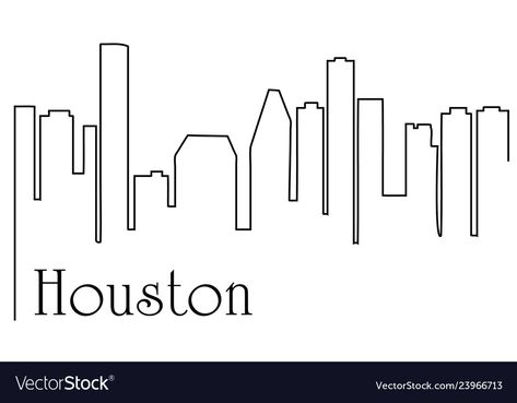 Houston City, Drawing Vector, One Line Drawing, Tattoo Stencils, Abstract Background, Abstract Backgrounds, Line Drawing, Png Images, Cityscape